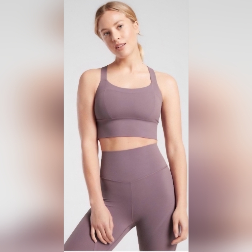 Athleta Formation Longline Bra In Volcanic Violet. Size S. EUC.#531119 - Picture 2 of 6